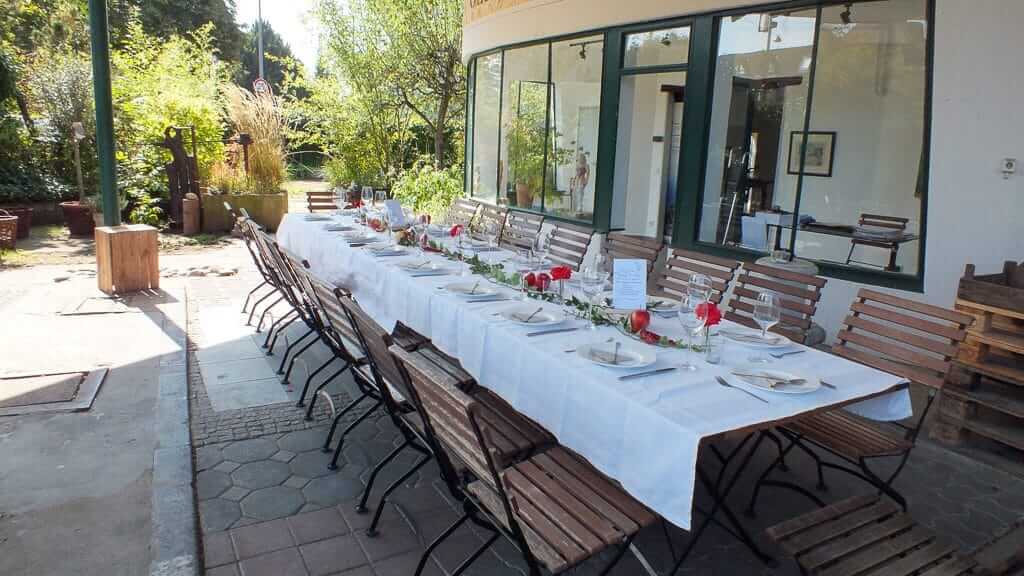 Kochworkshop 2019 bei Vita Verde gedeckte Tafel