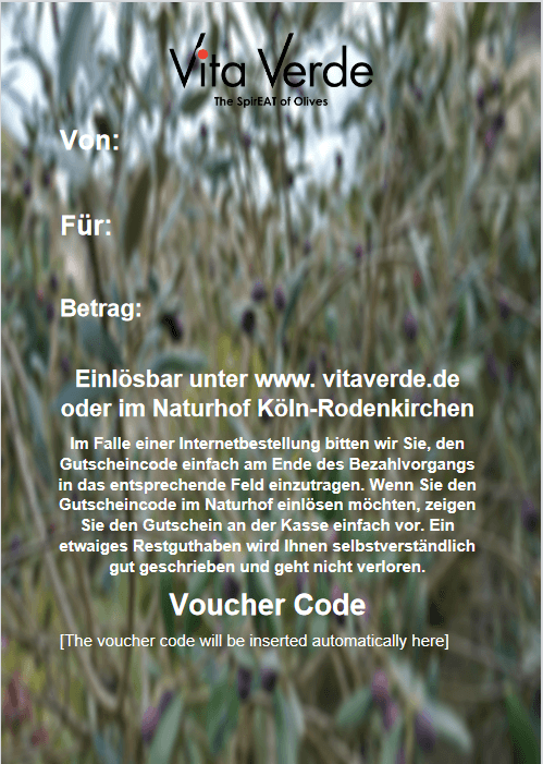 Vita Verde Gutschein Voucher Vorlage