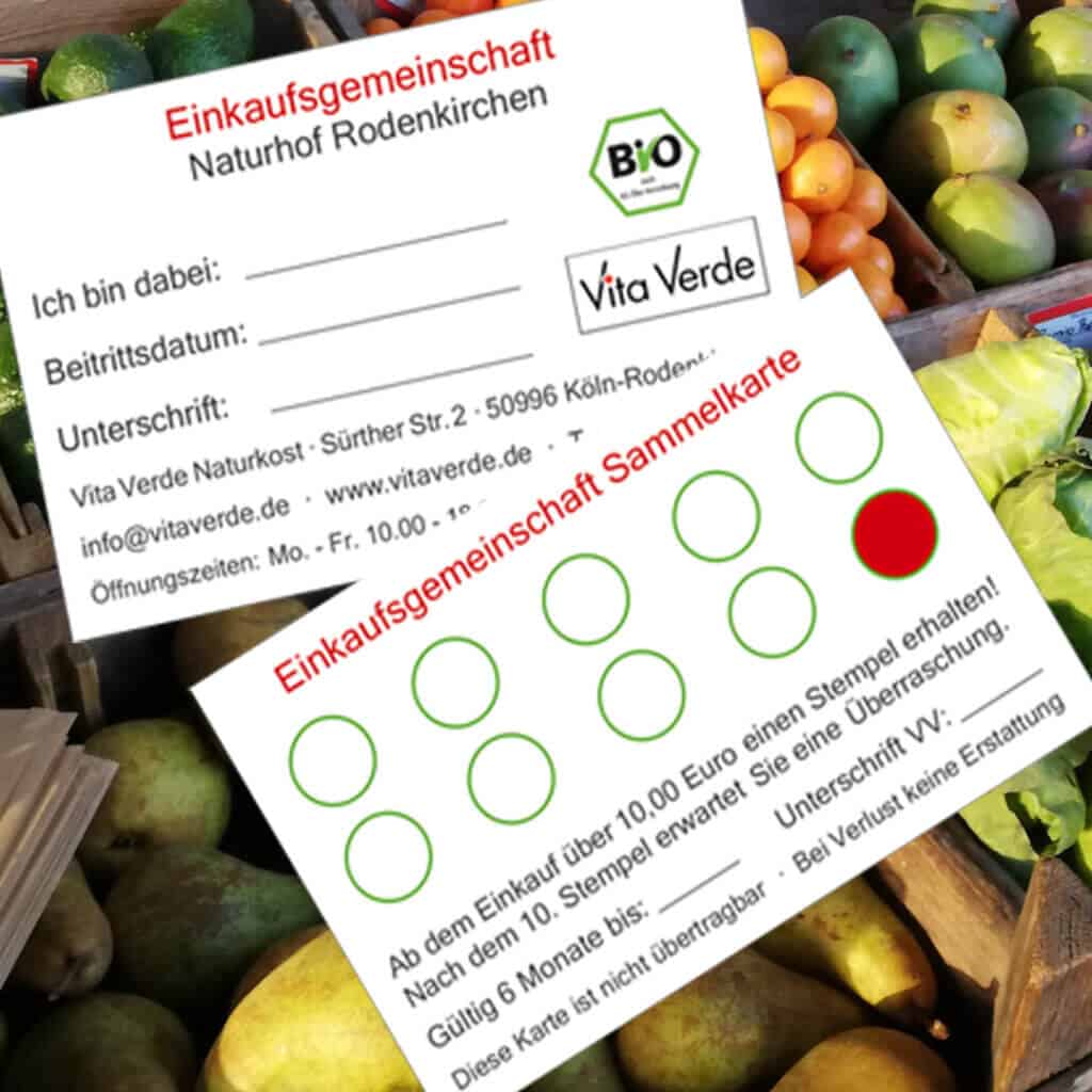 Einkaufsgemeinschaft Naturhof Rodenkirchen Vita Verde Sammelkarte 2