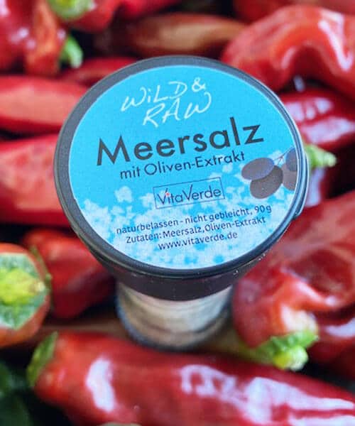 Vita Verde Wild & Raw Meersalz mit Olivenextrakt, 90 g in der Mühle 4